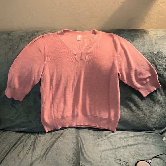 Pink stretchy long sleeved sweater US size 16 - Picture 1 of 4